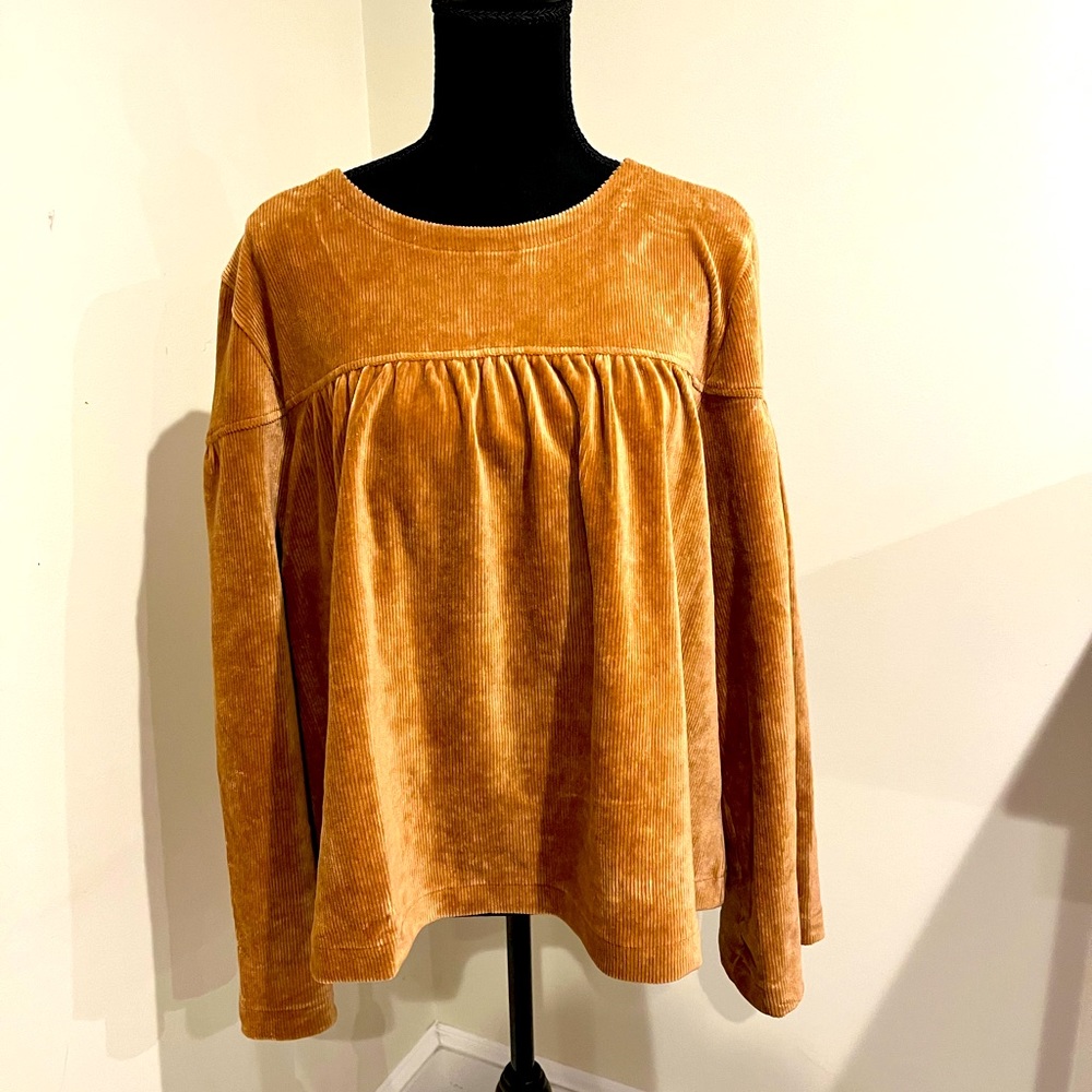 Tan corduroy swing top